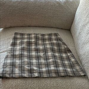 Plaid Women's Skirt in Black and Cream
